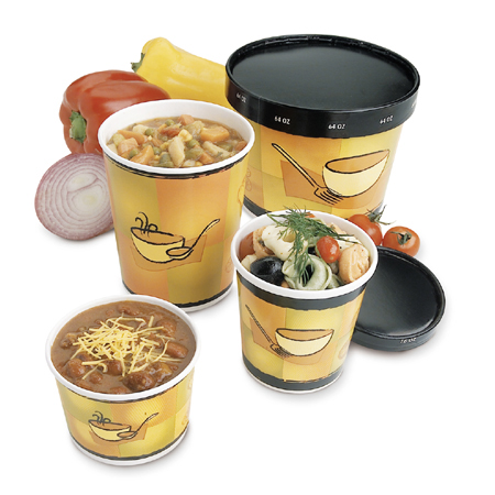 Paper Soup Containers and Lids